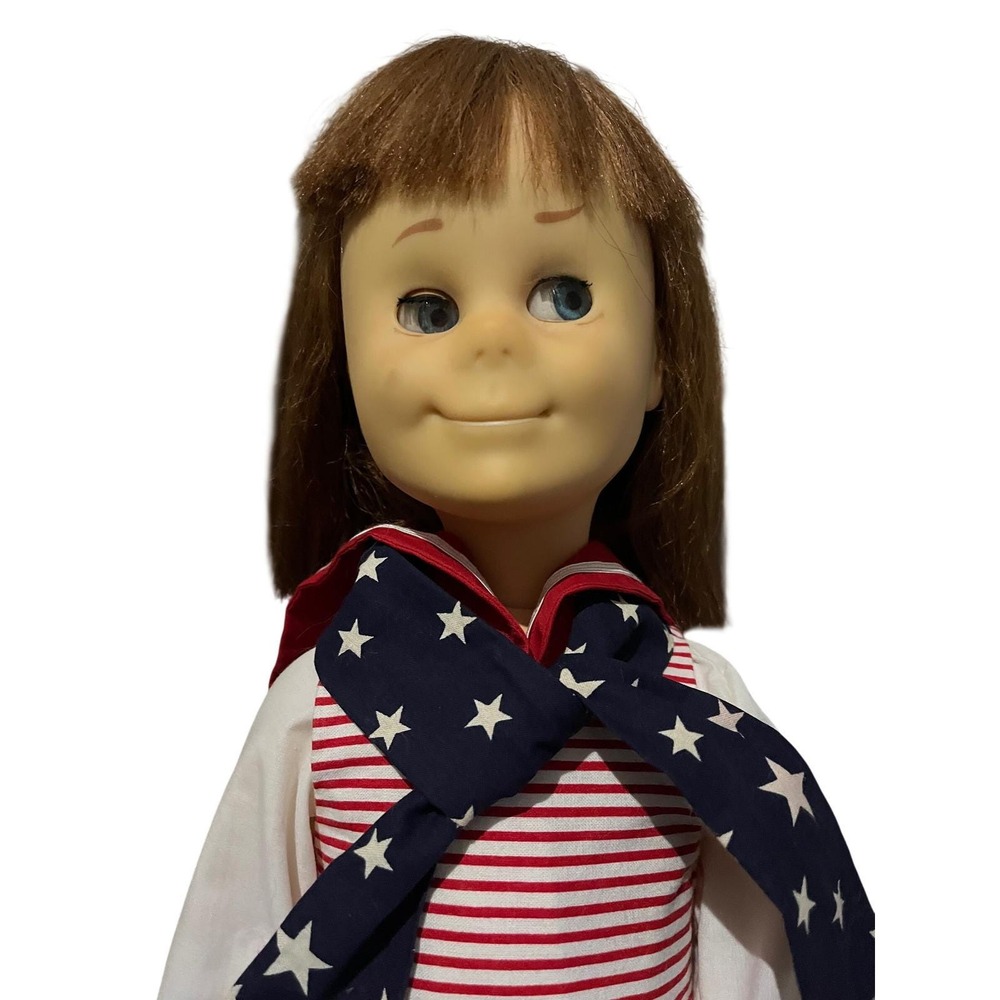Vintage 1960s Mattel Charmin Chatty‎ Cathy Doll Americana Outfit Brown Hair 20in - Picture 2 of 10